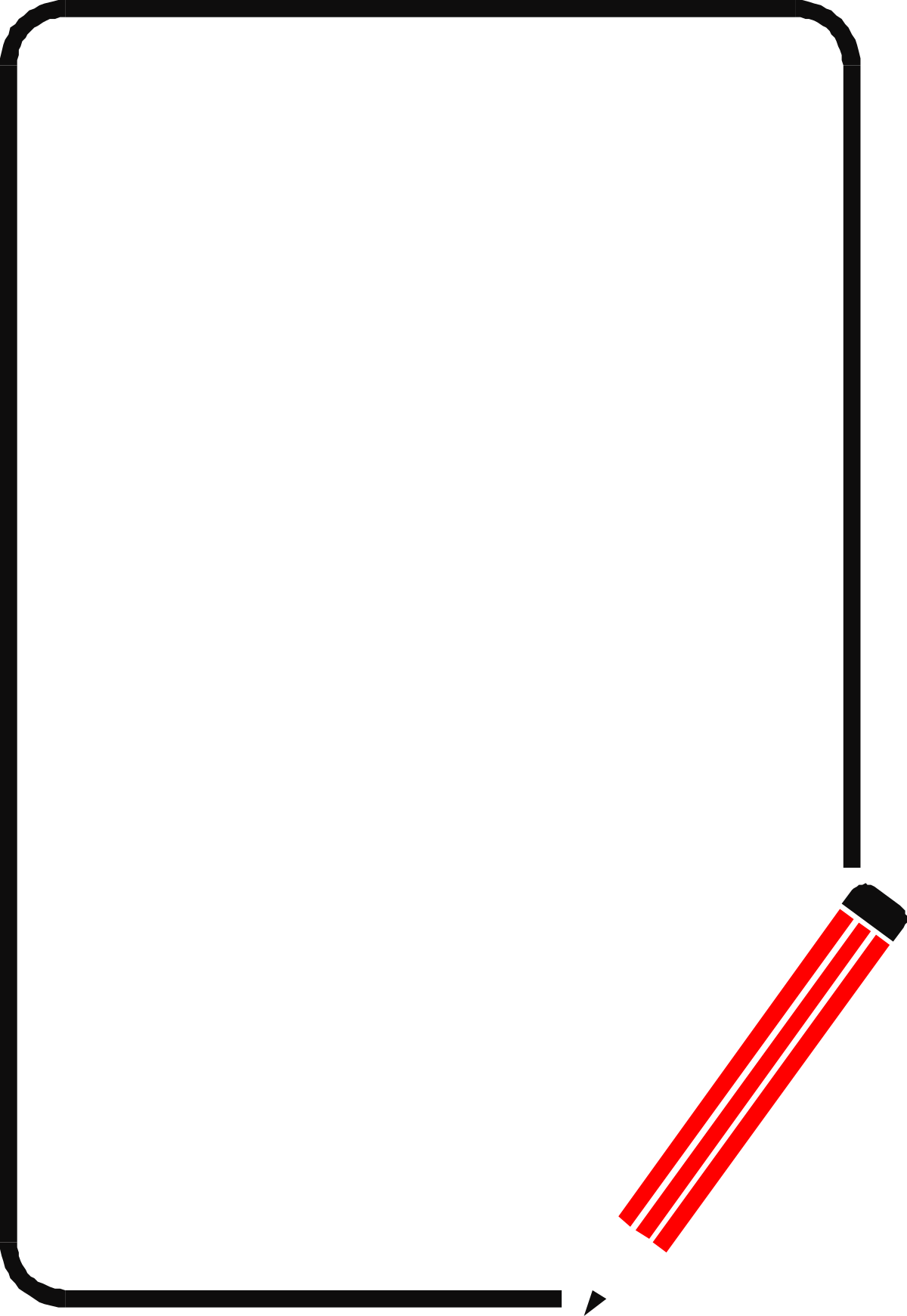 Black and Red Square with Pencil Clipart - Business Borders Design