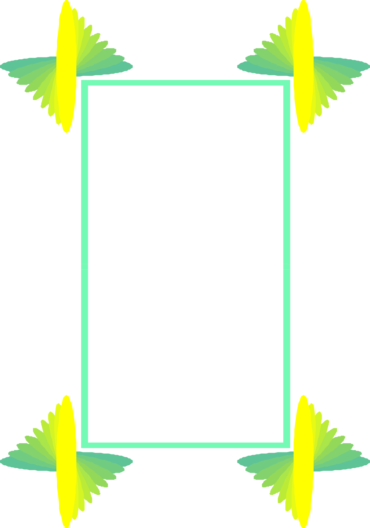 Yellow Flower Frame Clipart - Beautiful Square Border Design