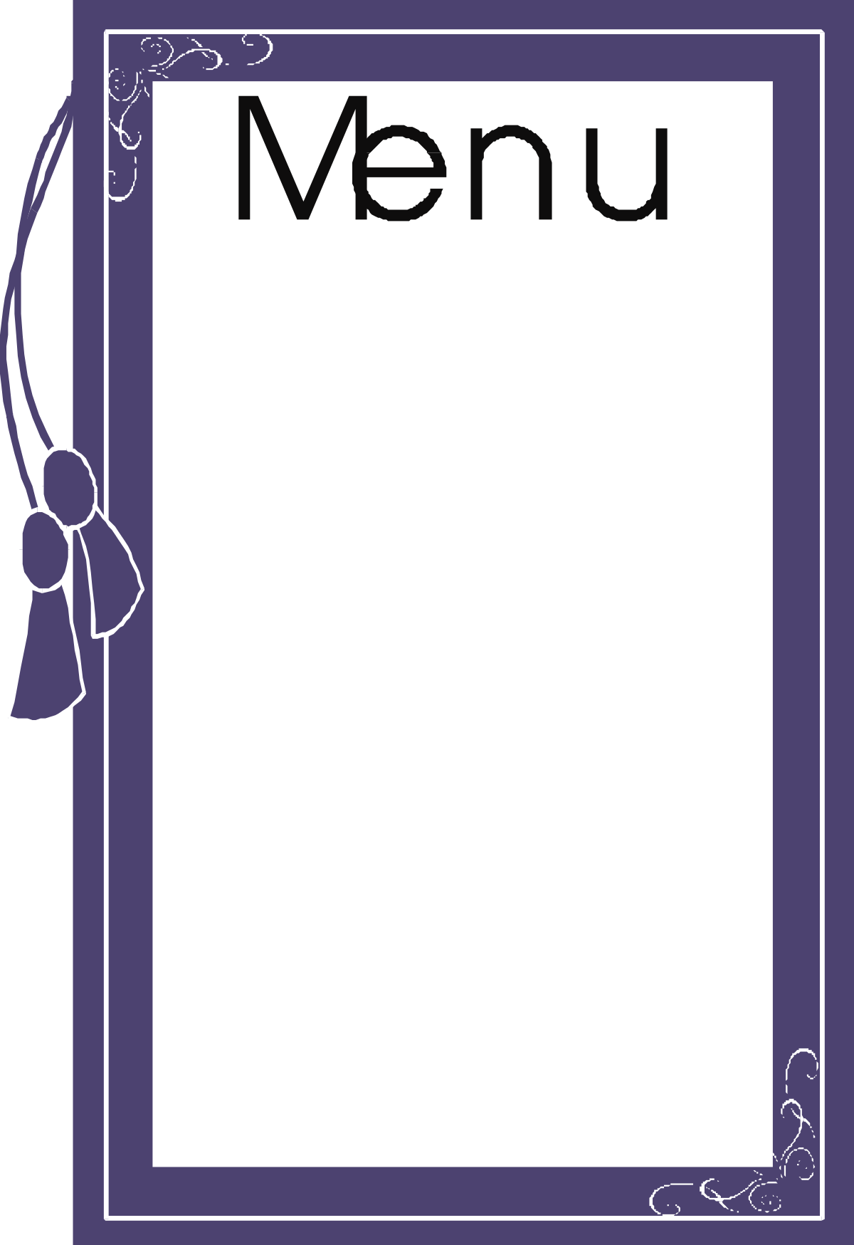 Purple Menu Frame Clipart - Elegant Business Borders Design