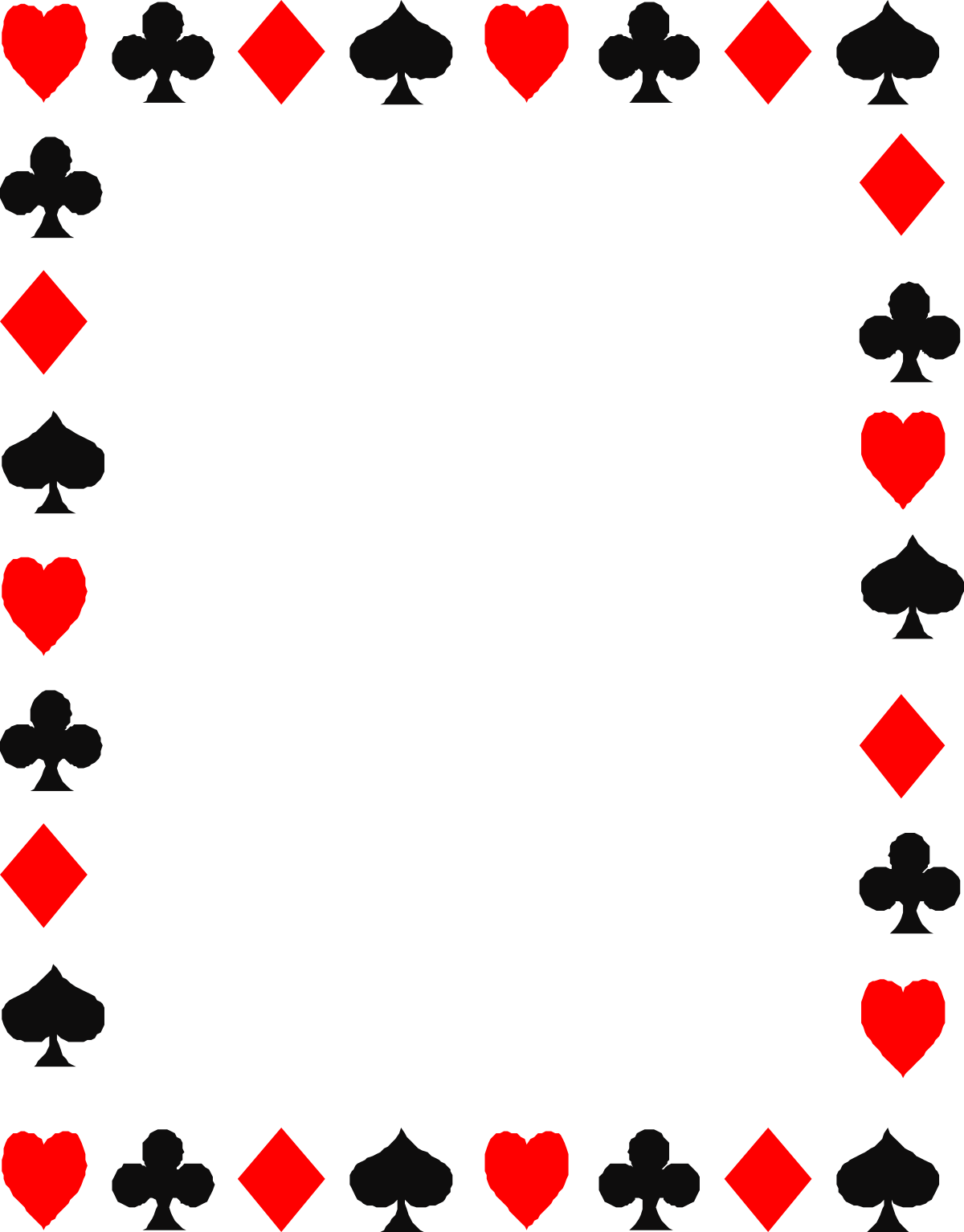 Black and Red Playing Card Frame Clipart - Stylish Borders for Leisure Designs