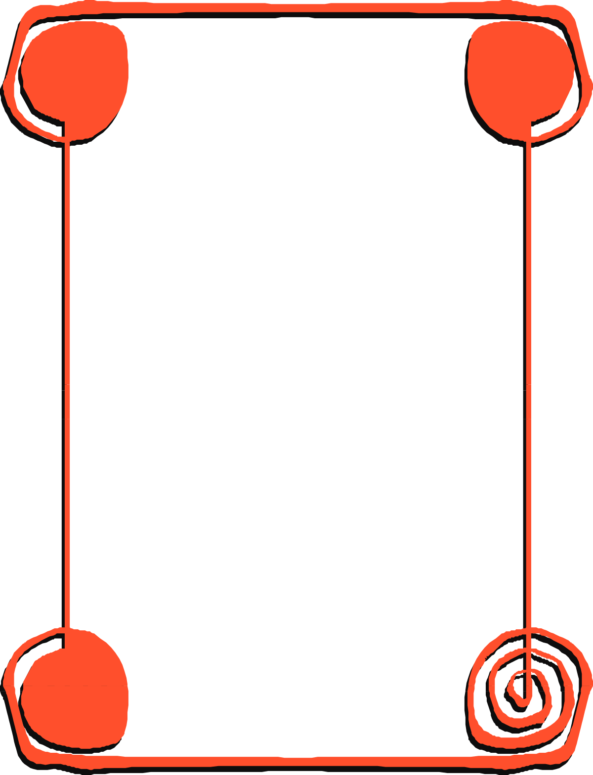 Red Frame on Black Background Clipart - Elegant Border Design