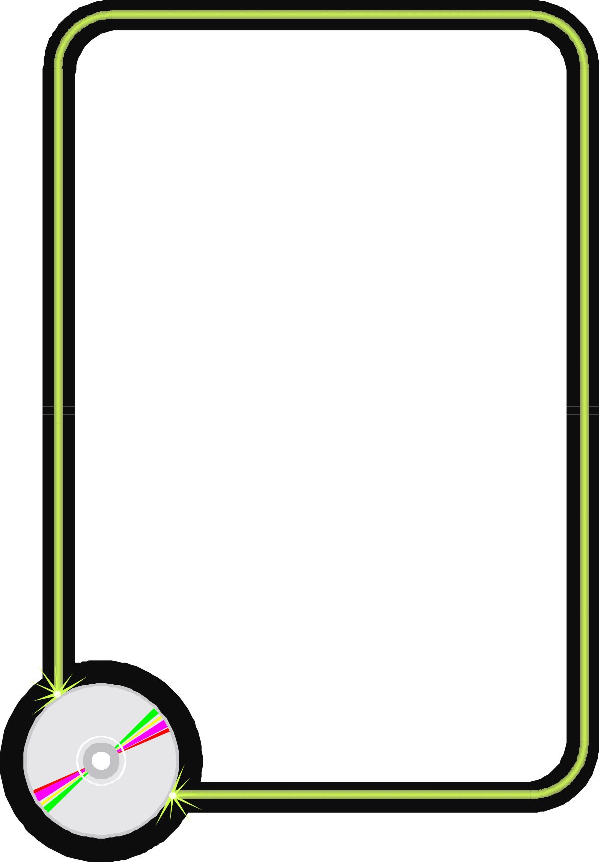 Green Frame with White Circle and Black Background - Business Clipart