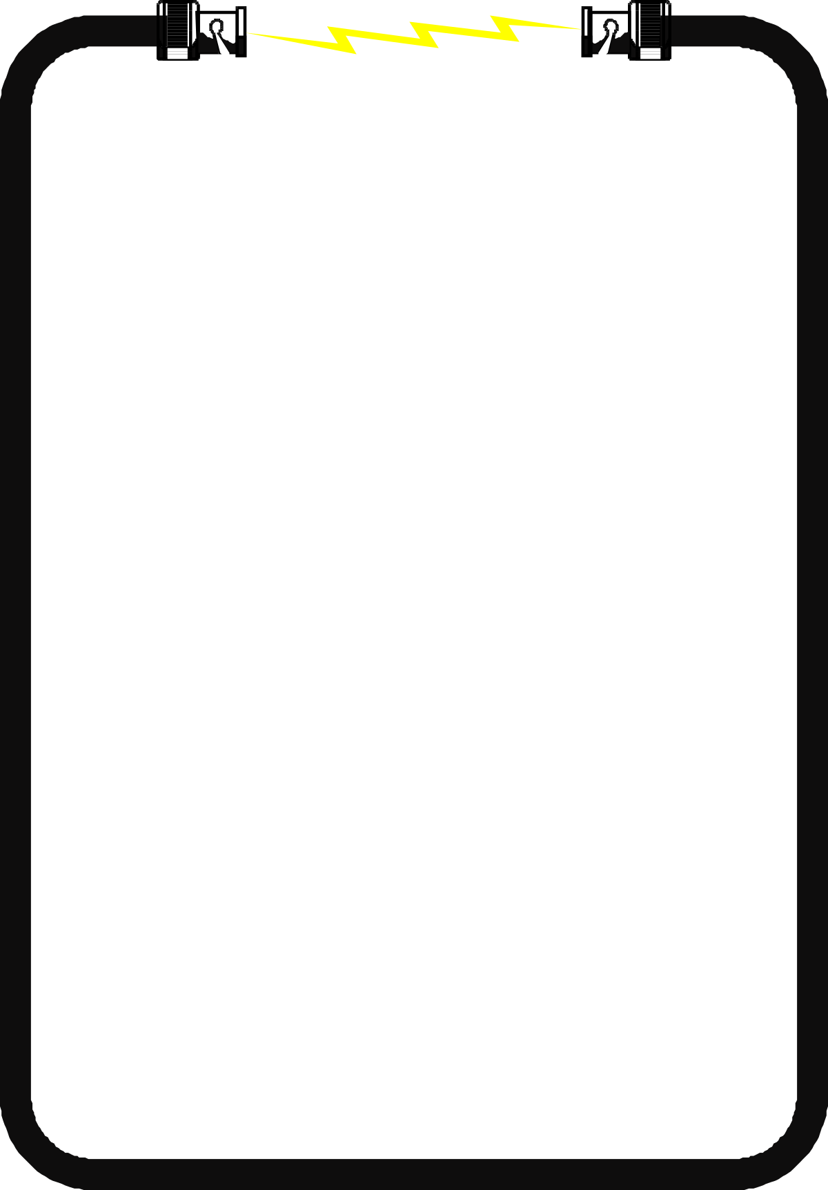 Black Square with Lightning Bolt Clipart - Business Borders Illustration