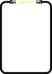 Black Square with Lightning Bolt Clipart - Business Borders Illustration