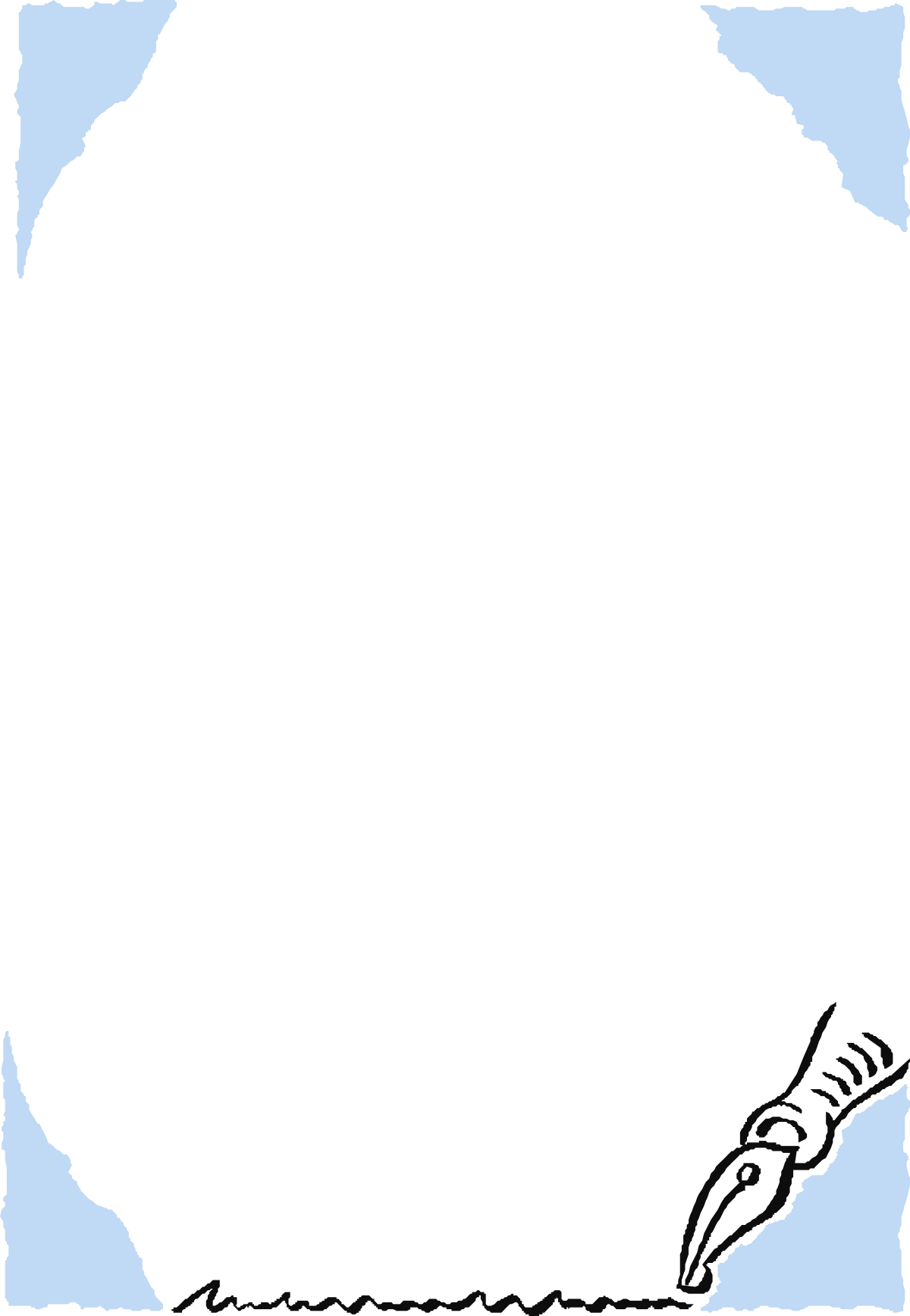 Black and White Frame with Pen Clipart for Business Designs