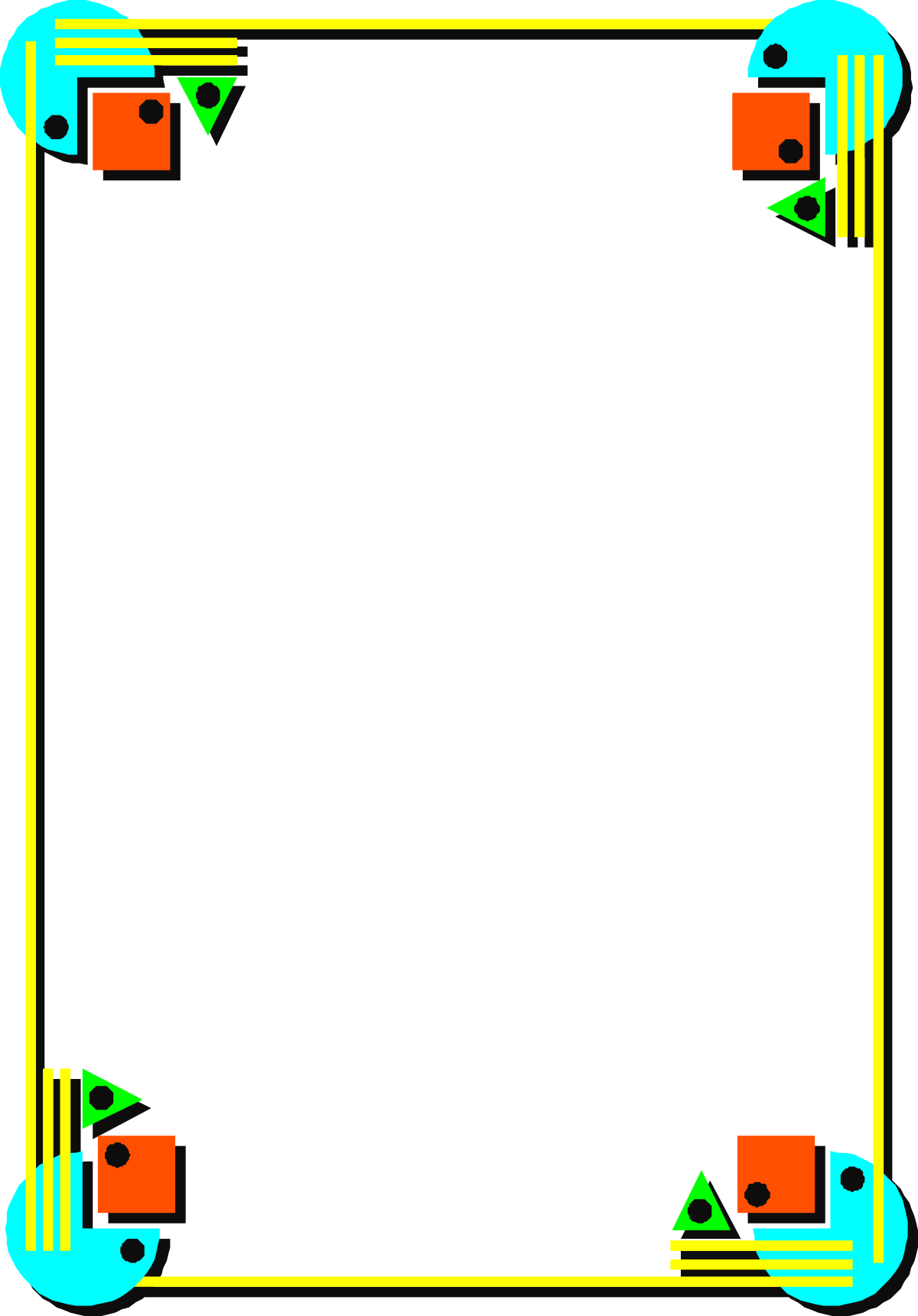 Yellow Border Square Frame Clipart for Creative Designs