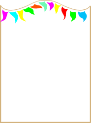 Colorful Lights Border Clipart with Gold Frame on Black Background