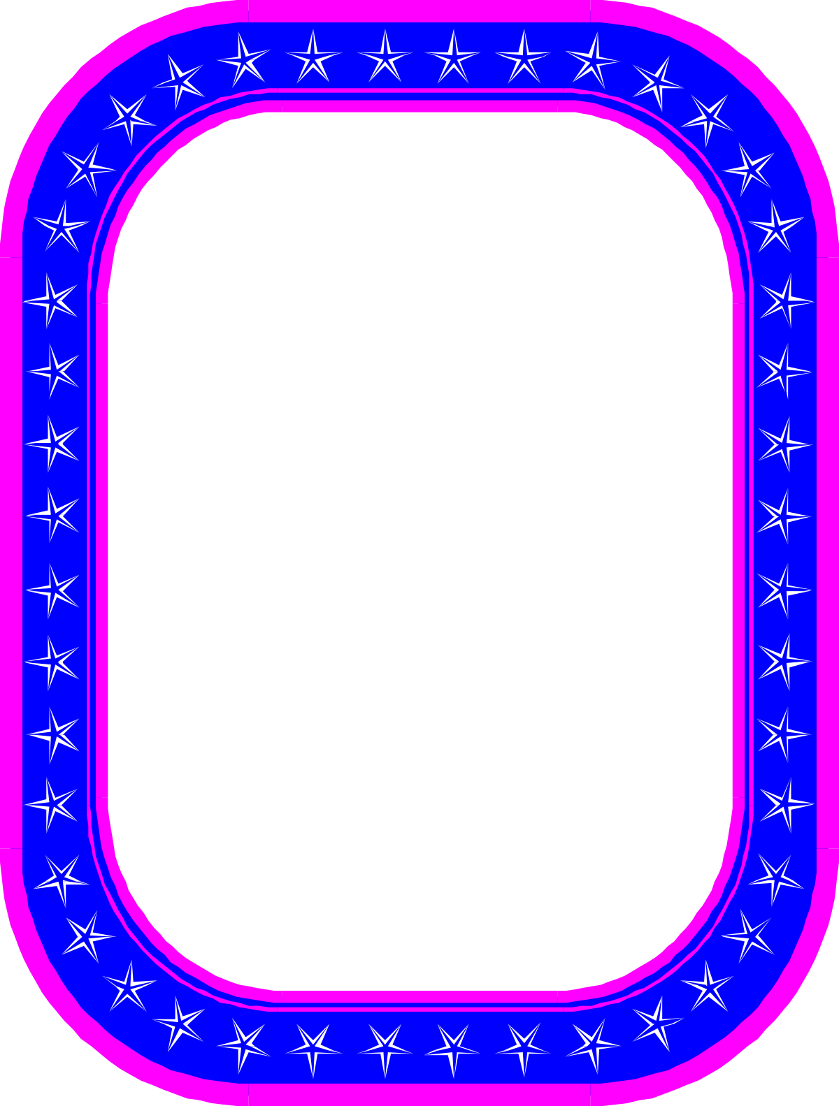 Blue and Pink Starry Frame Clipart for Creative Designs