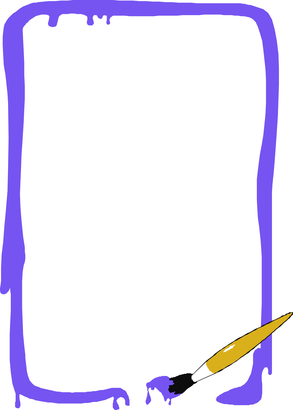 Purple Frame Clipart with Pencil on Black Background for Business Use