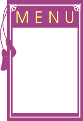 Elegant Purple and White Menu Clipart with Bow for Business Use