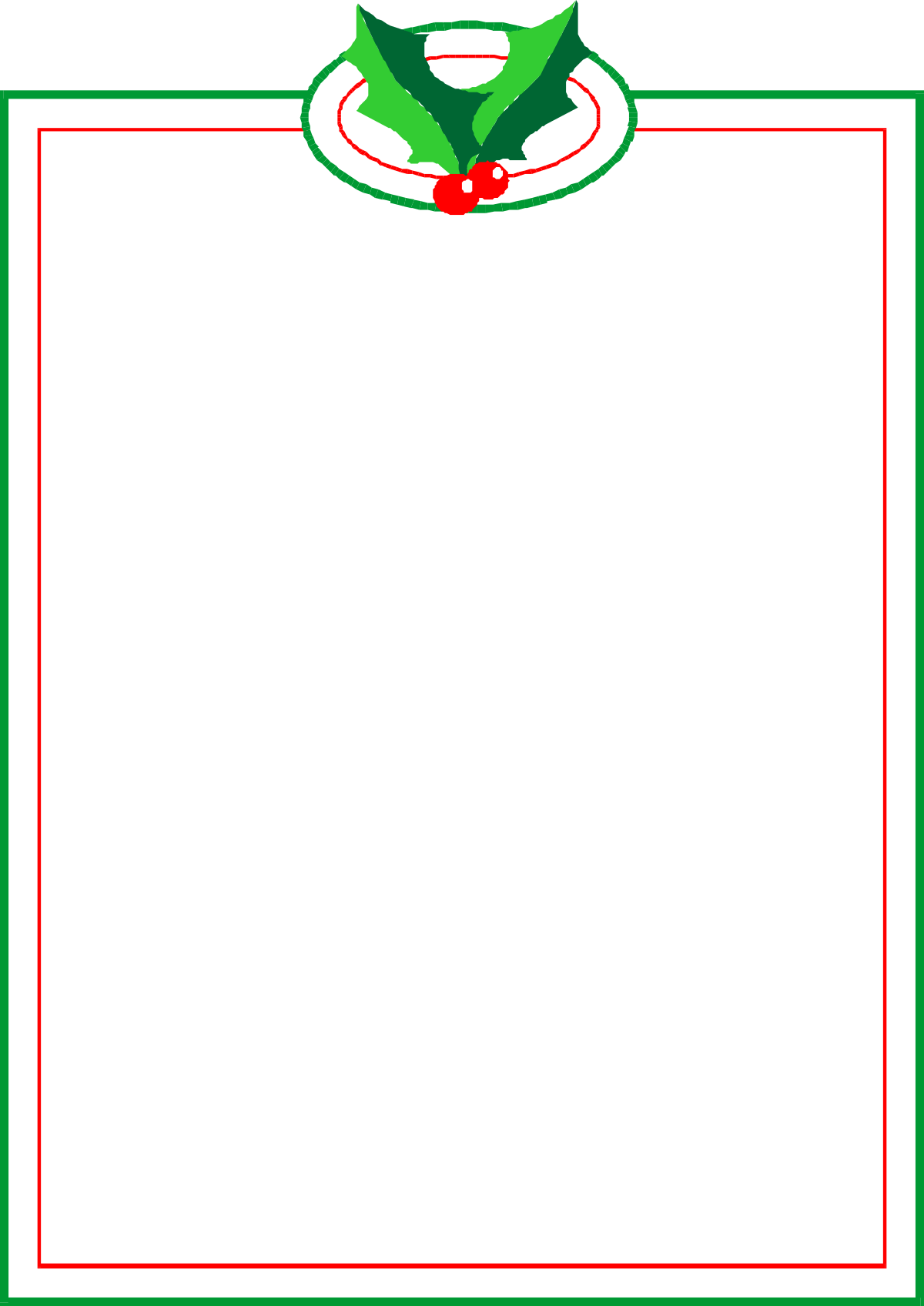 a blank paper with holly and holly clip art png transparent Holly Borders for Holiday Clipart: Festive Blank Paper Designs