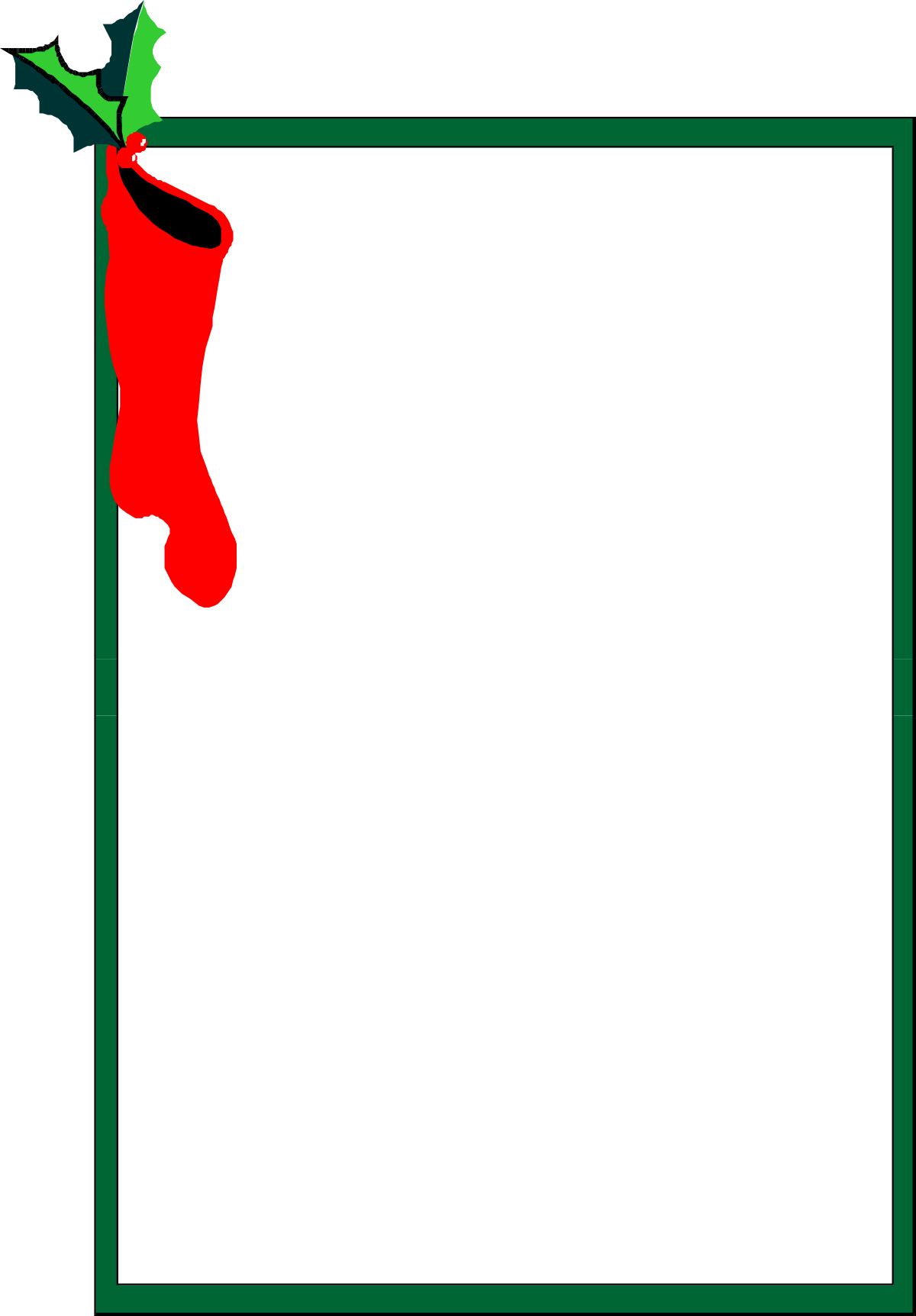 Christmas Stocking Clipart - Festive Red Holiday Border Design