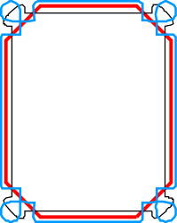 Blue and Red Frame with White Border Clipart for Creative Designs