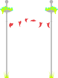 White and Green Arch with Ribbon Clipart - Elegant Borders and Frames