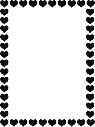 Black and White Heart Borders Clipart for Holidays
