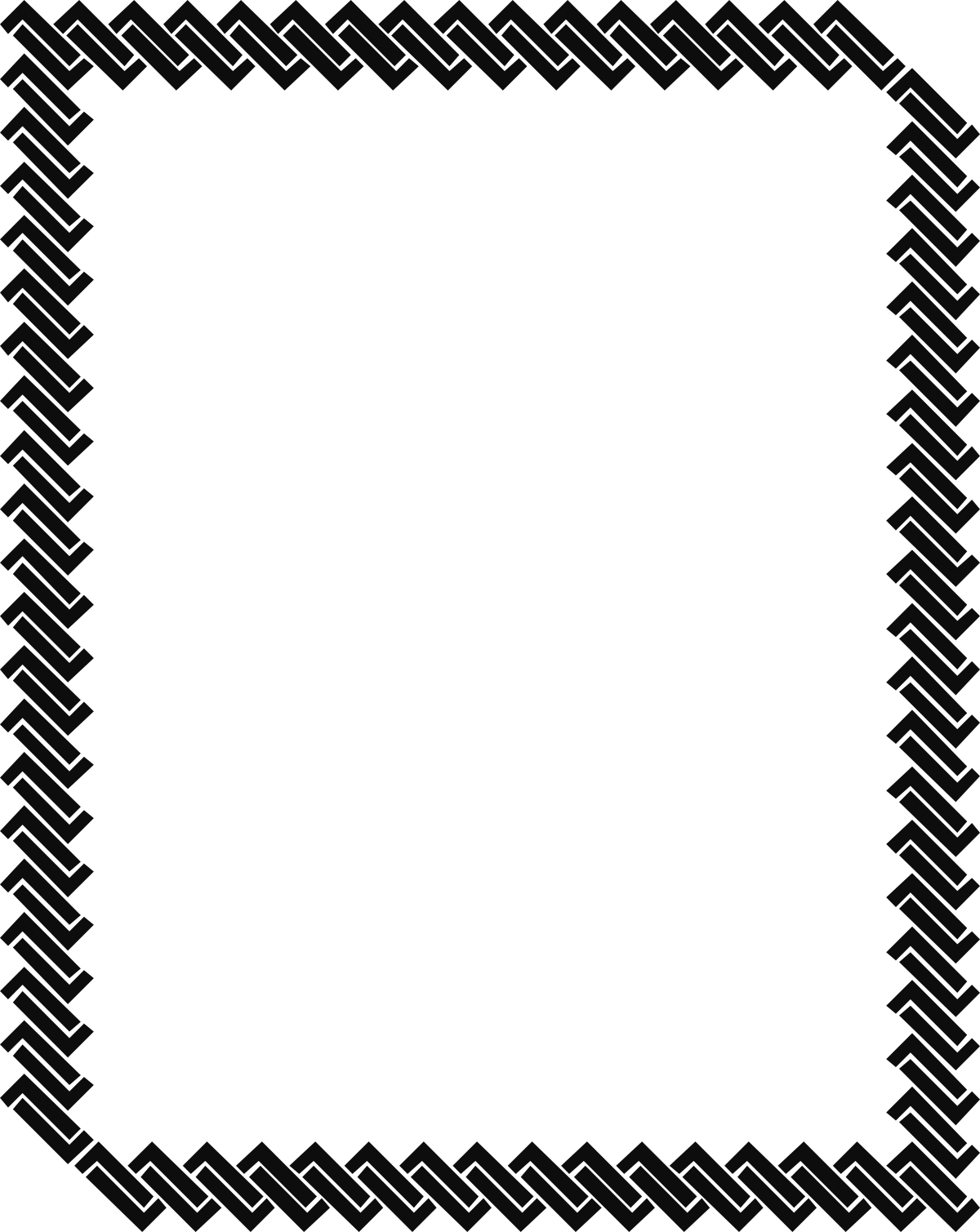 Black and White Square Frame with Pattern Clipart - Stylish Borders and Frames