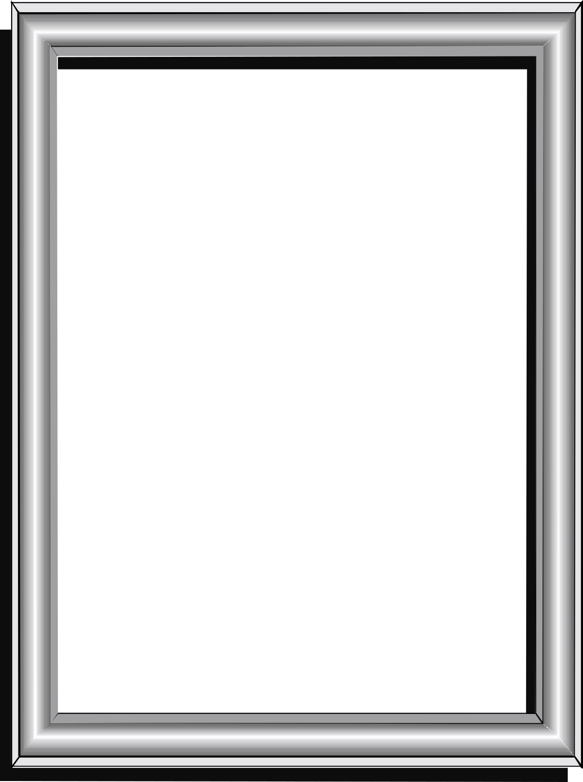 a black and white frame with a silver border clip art png transparent Black and White Frame with Silver Border Clipart - Elegant Borders & Decorative Frames