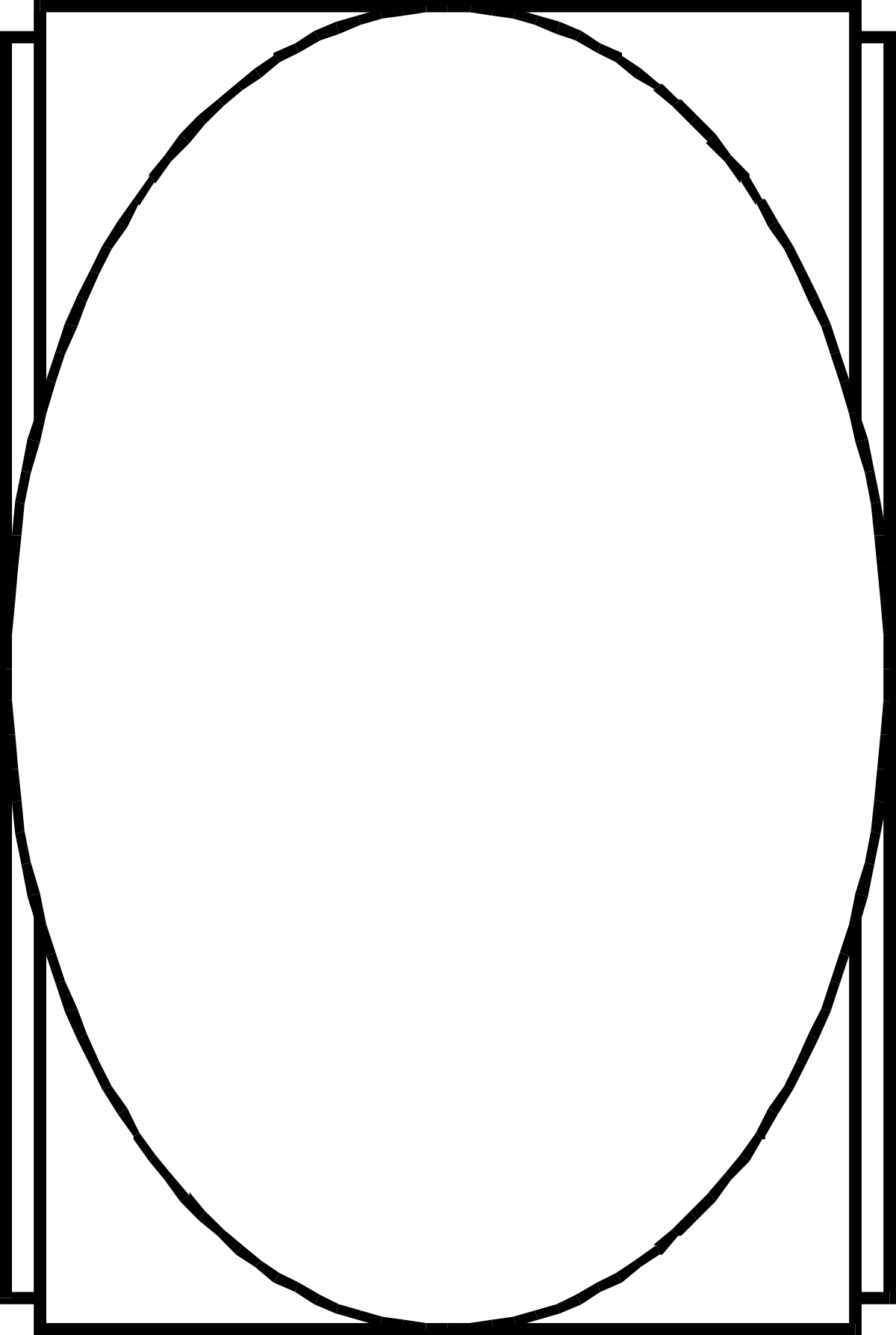 Black and White Circle Clipart with Elegant Borders and Frames