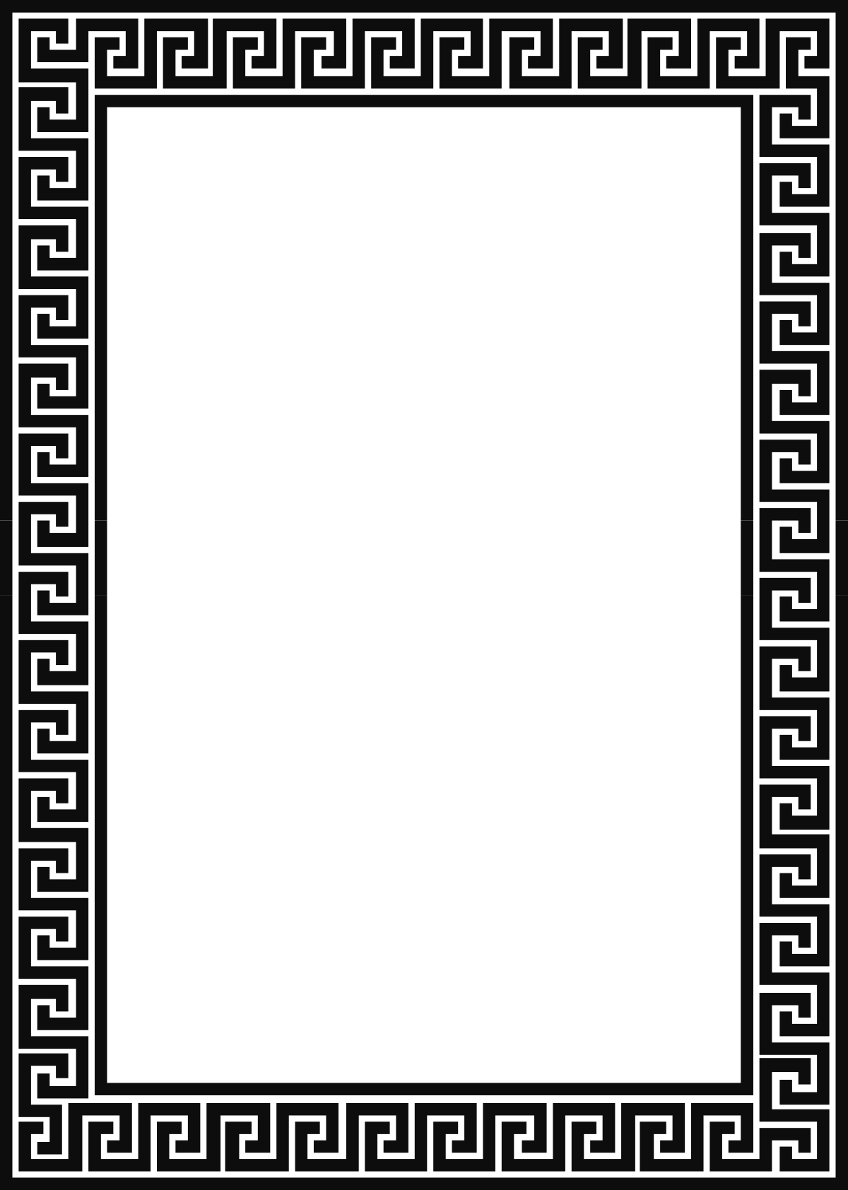 Black Square Frame with Greek Pattern - Versatile Borders & Clipart