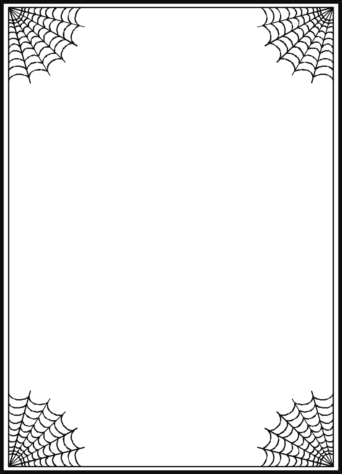 a black and white halloween frame with spider webs clip art png transparent Black and White Halloween Frame with Spider Webs – Animal Border Clipart