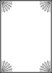 Black and White Halloween Frame with Spider Webs  Animal Border Clipart