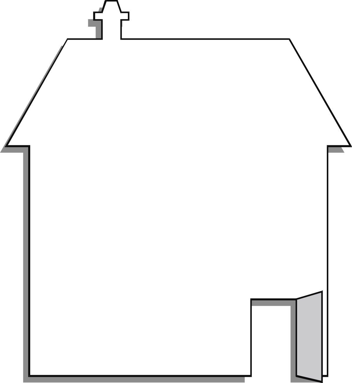 Charming House Clipart with Roof and Chimney - Perfect for Borders and Miscellaneous Designs