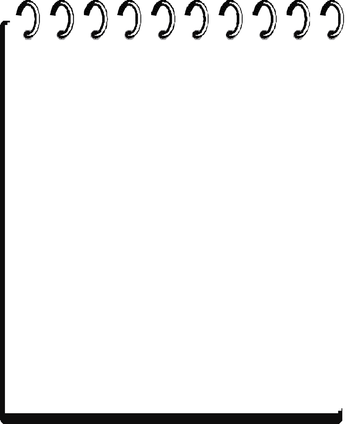 Blank Notepad Clipart on Black and White Background for Business Use