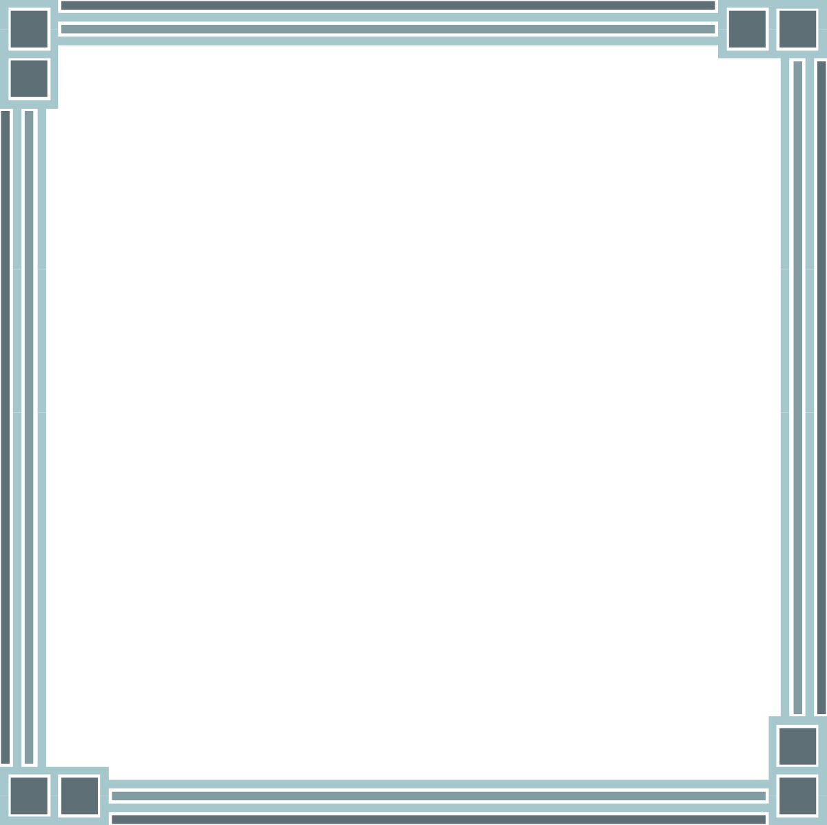 Art Deco Black and White Frame Clipart - Elegant Borders for Design