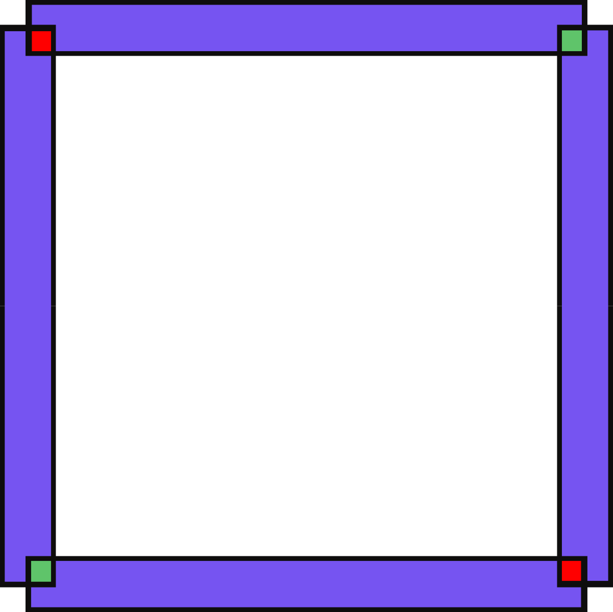 Square Frame with Red and Green Border Clipart