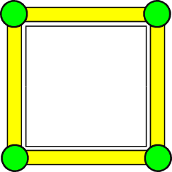 Square Frame Clipart with Green and Yellow Trims - Perfect for Borders and Decorations