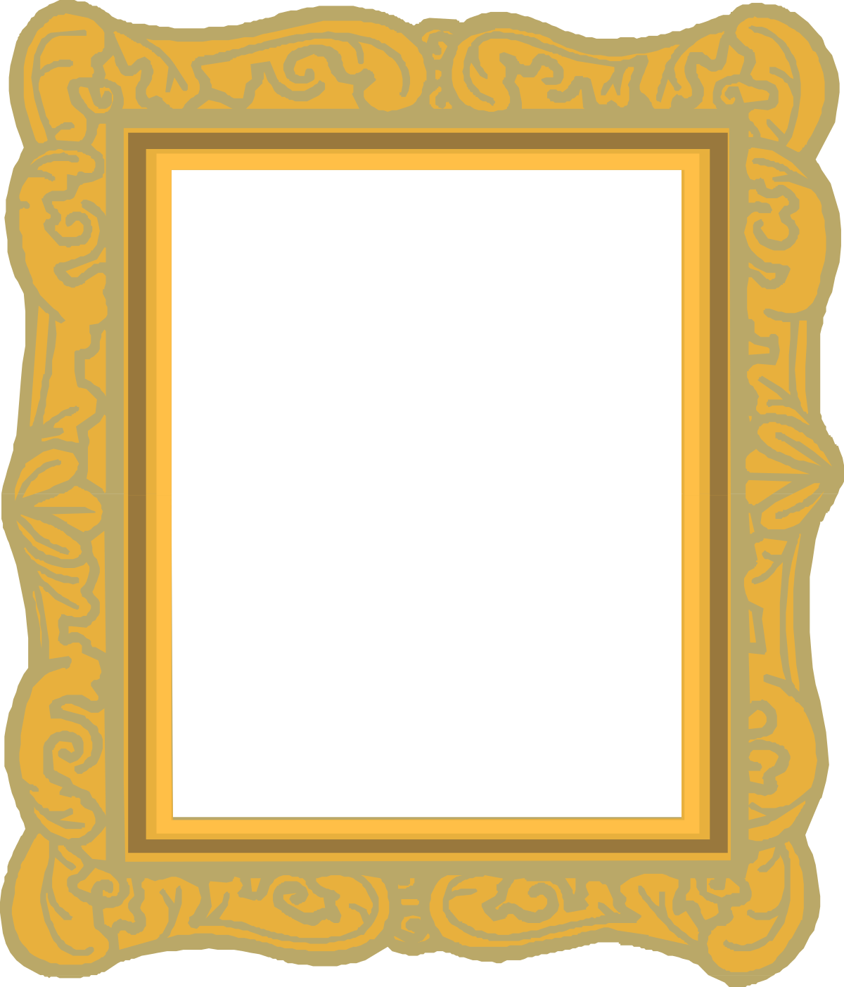 a gold frame with a black background clip art png transparent Elegant Gold Frame Clipart with Black Background - Perfect for Borders and Designs