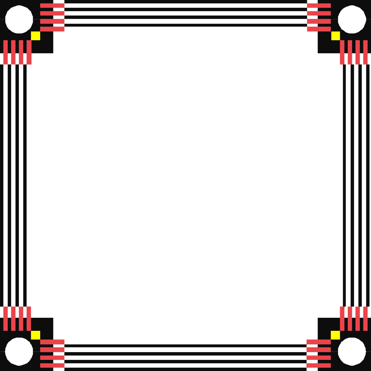 Square Frame with Red Border Clipart - Stylish Borders & Frames Design