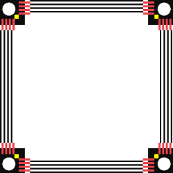 Square Frame with Red Border Clipart - Stylish Borders & Frames Design