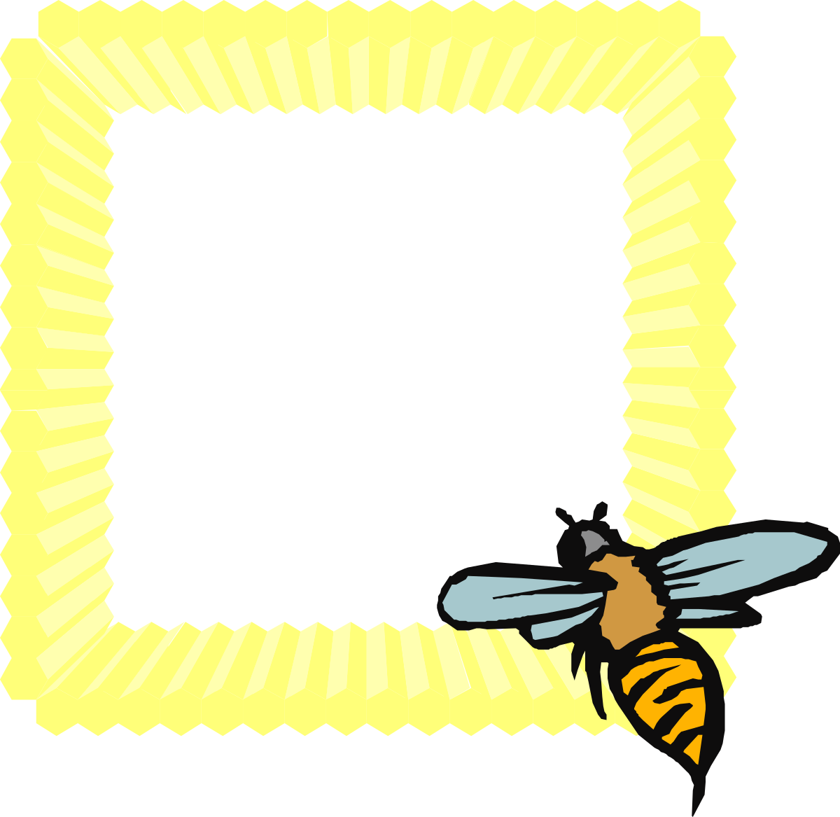 a bee with a frame clip art png transparent Borders Clipart: Adorable Bee Illustration with Decorative Frame