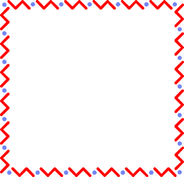Square Frame Clipart with Blue and Red Dots - Versatile Design