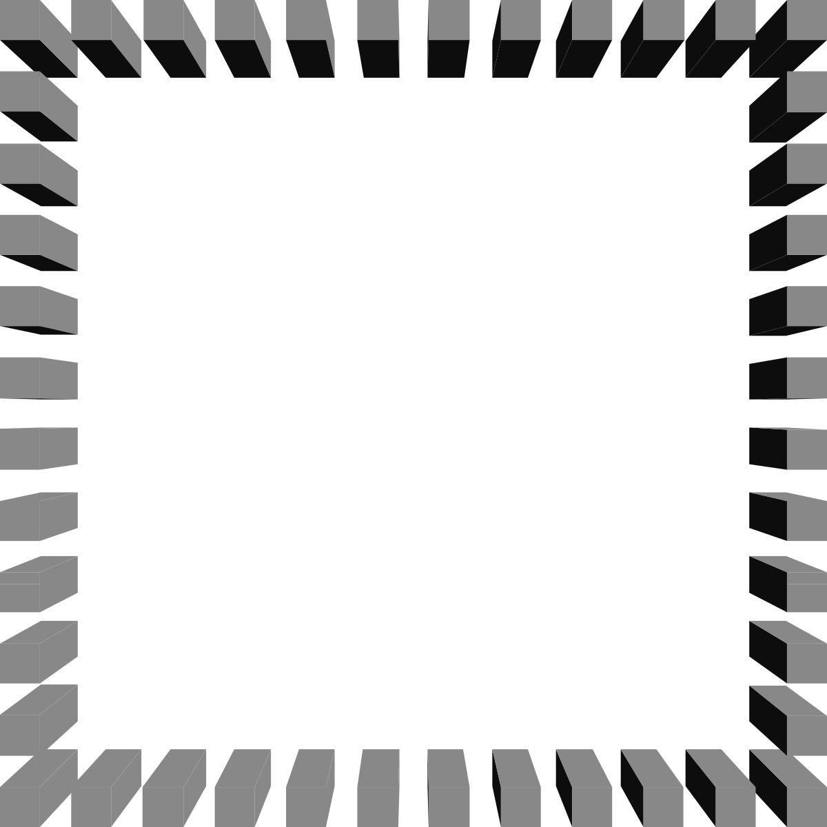 Square Frame with Black and White Pattern Clipart - Stylish Borders and Frames