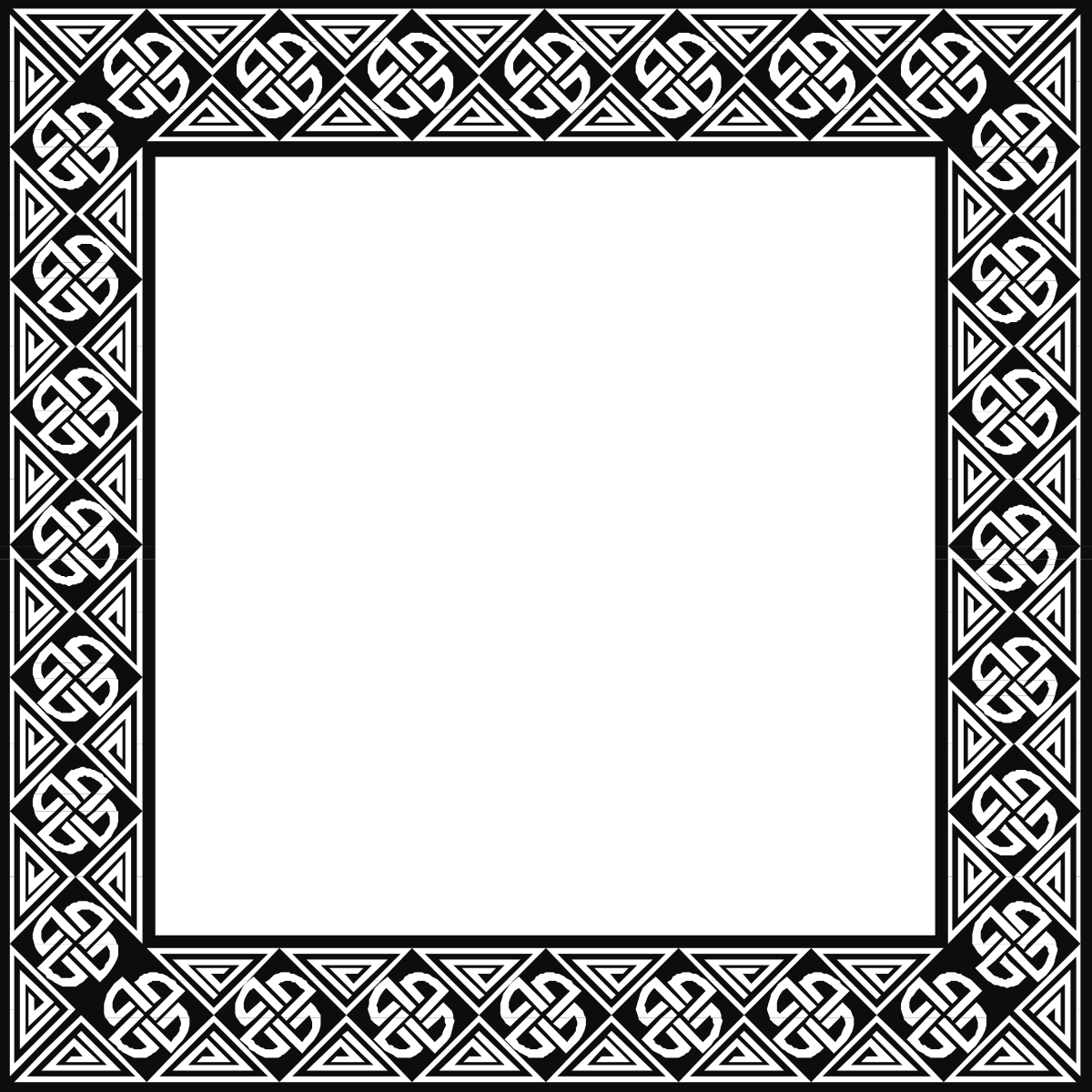 a celtic pattern in black and white clip art png transparent Celtic Pattern Borders and Frames - Elegant Black and White Clipart