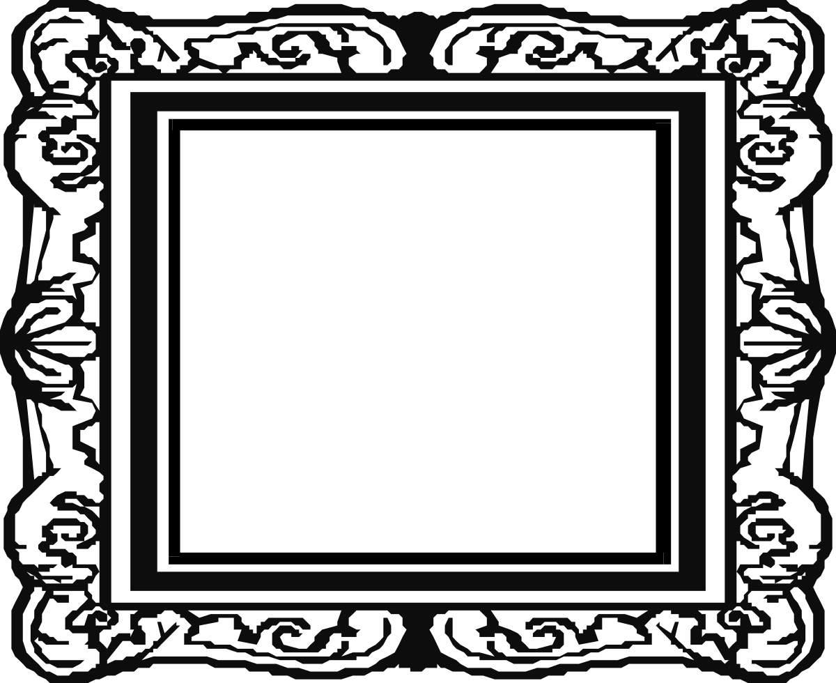 Elegant Black and White Frame Clipart for Creative Borders