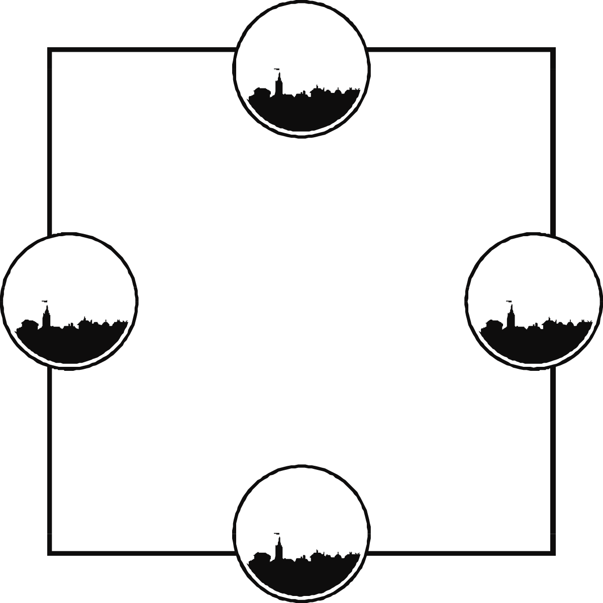 a square with four bats on it clip art png transparent Bats in a Square Border Clipart for Leisure Activities