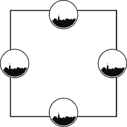 Bats in a Square Border Clipart for Leisure Activities