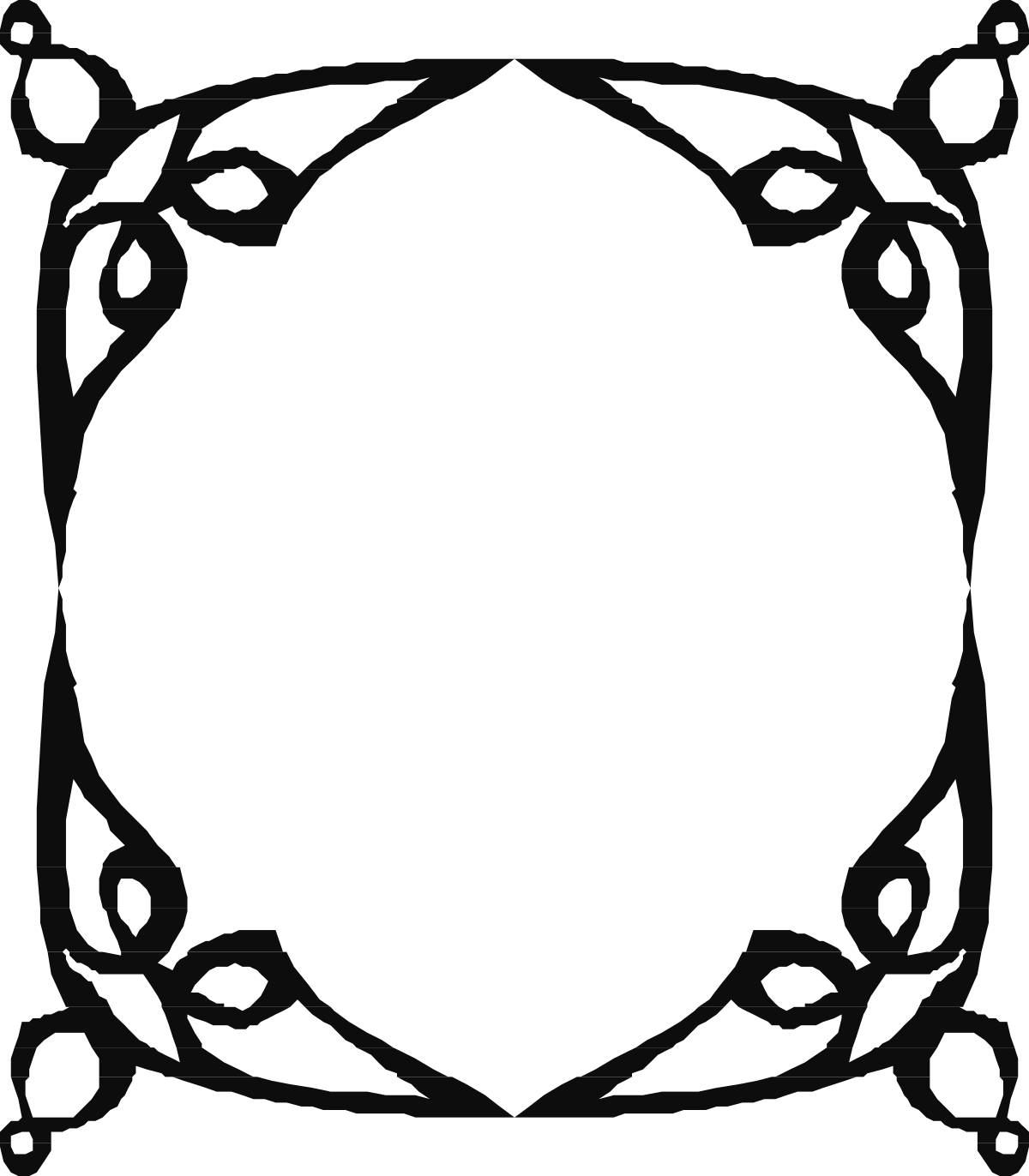 a black and white frame with a circular design clip art png transparent Black and White Circular Design Frame Clipart for Creative Projects