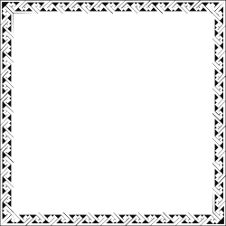 Elegant Black and White Square Frame Clipart with Pattern
