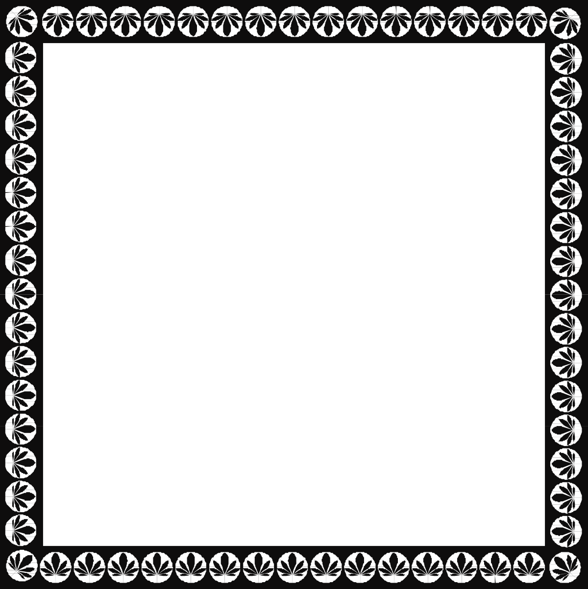 Floral Border Frame Clipart - Elegant Black and White Design