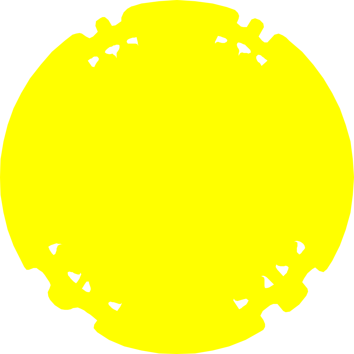 Yellow Circle with White Arrows Clipart - Versatile and Eye-Catching Design