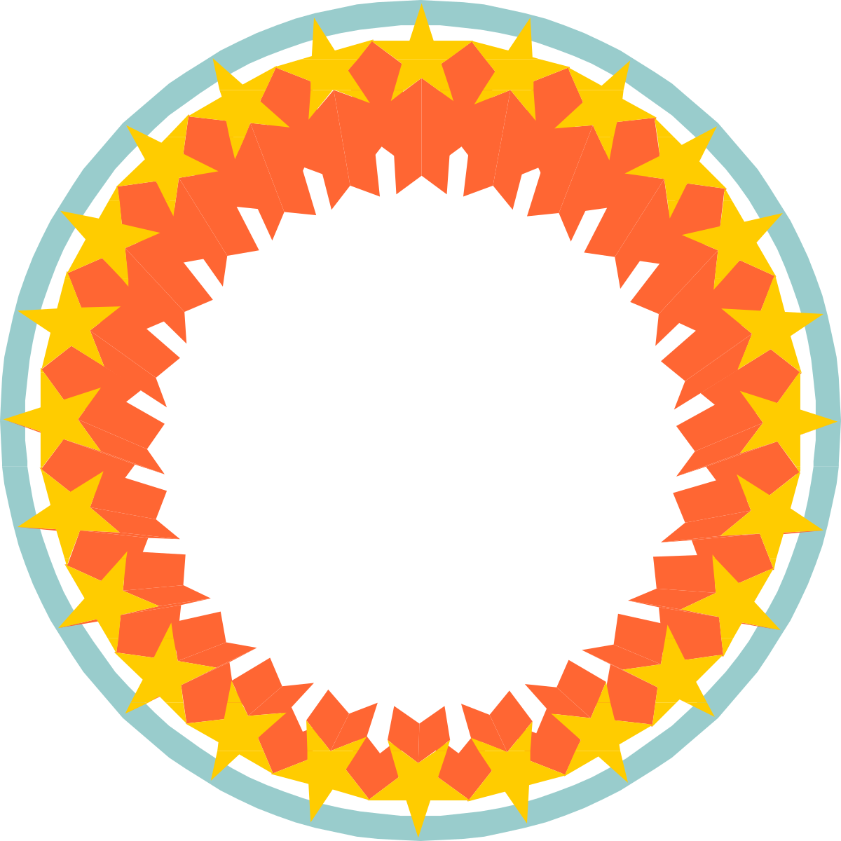 a circular with stars in the center clip art png transparent Borders and Leisure Clipart: Circular Design with Central Stars