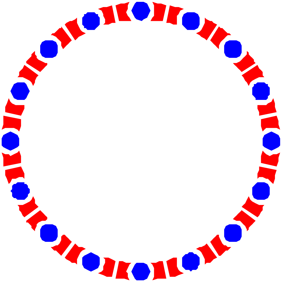 Colorful Circle Clipart with Red and Blue Dots for Creative Designs