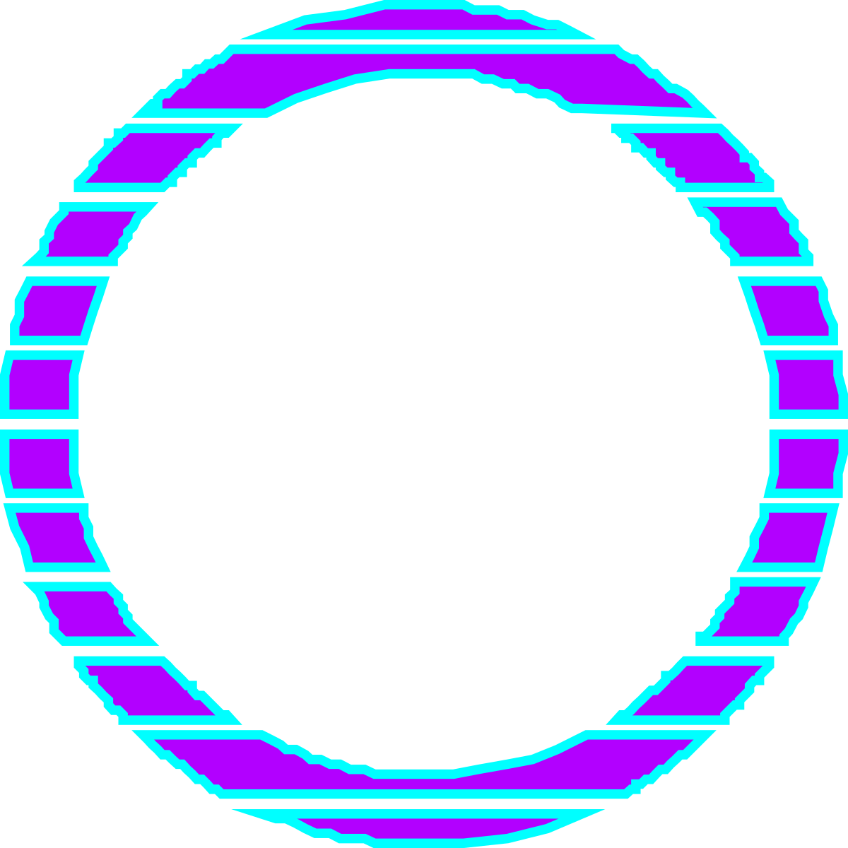 Circle Clipart with Blue and Purple Stripes - Versatile Border Design