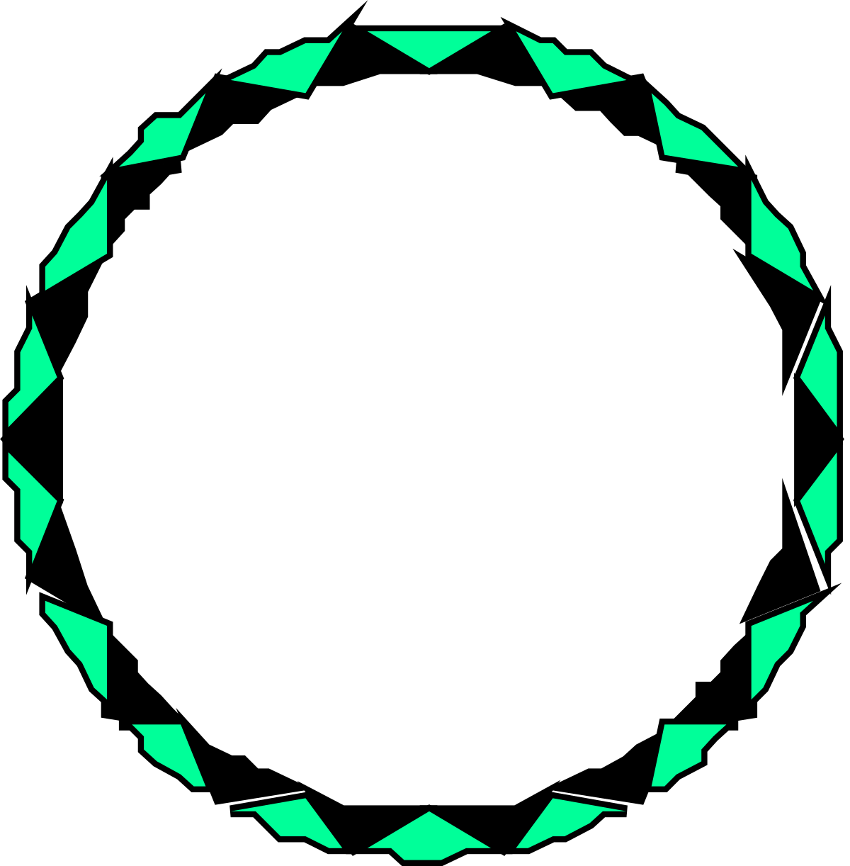 Circular Clipart with Green Arrows - Versatile Border Design