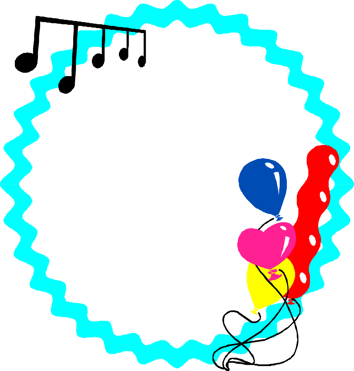 Circle of Colorful Balloons - Fun Balloon Clipart for Celebrations