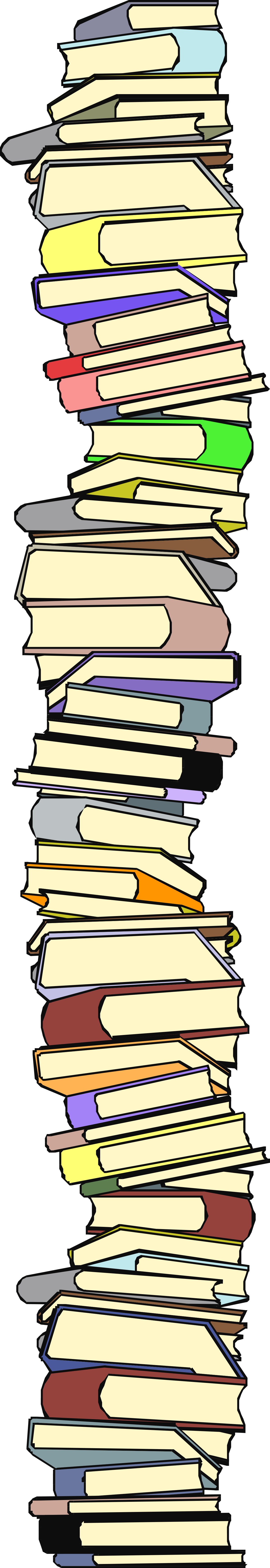 a stack of books with many different colors clip art png transparent Colorful Stack of Books Clipart - Vibrant Borders and Bars Design